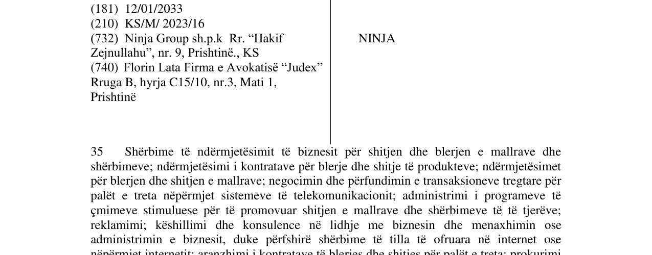 Zëri i markës NINJA në buletin