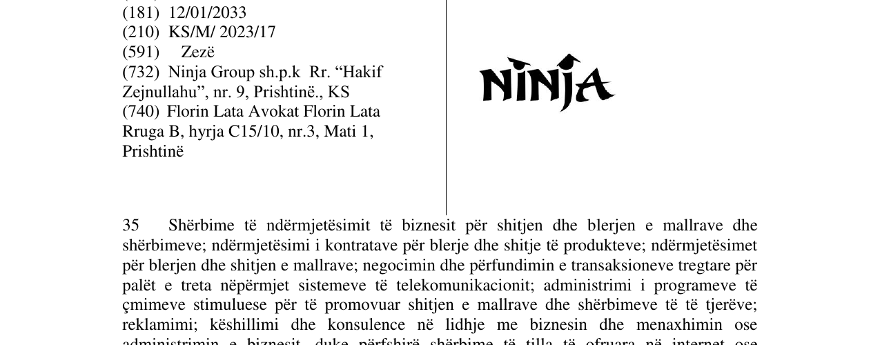 Zëri i markës NINJA në buletin
