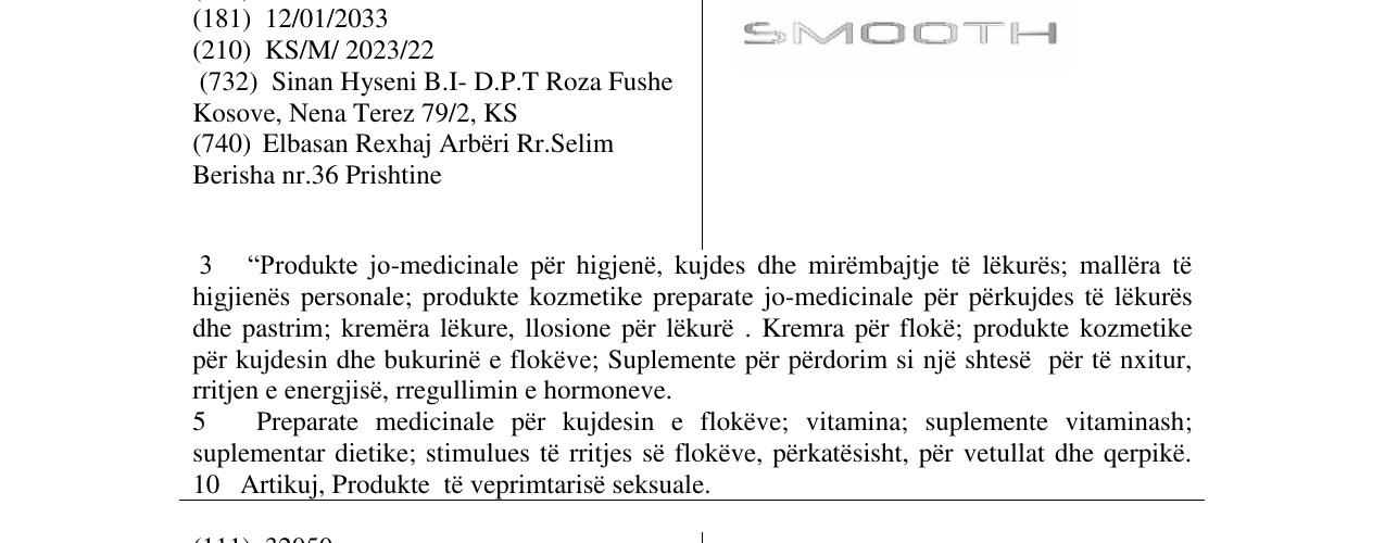 Zëri i markës SMOOTH në buletin
