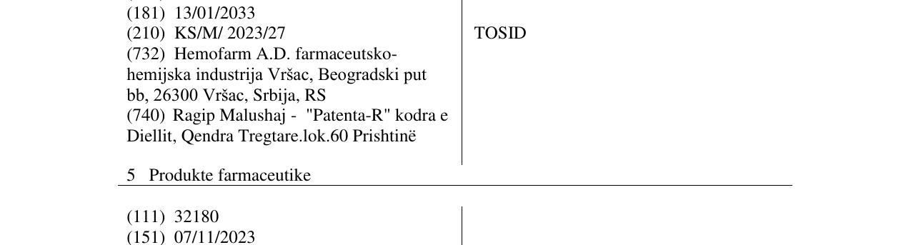 Zëri i markës TOSID në buletin