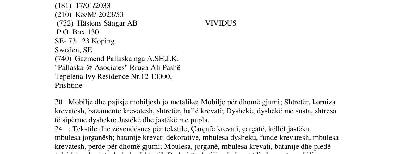 Zëri i markës VIVIDUS në buletin