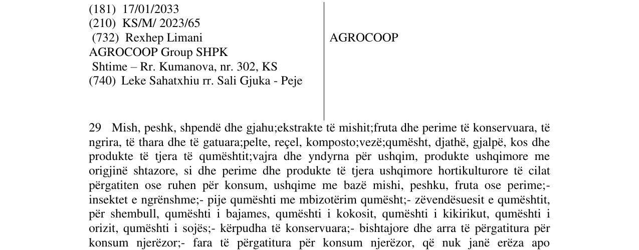 Zëri i markës AGROCOOP në buletin