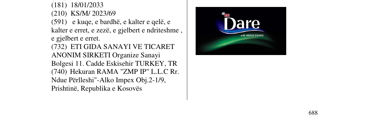 Zëri i markës ETI DARE WITH WHOLE GRAINS në buletin