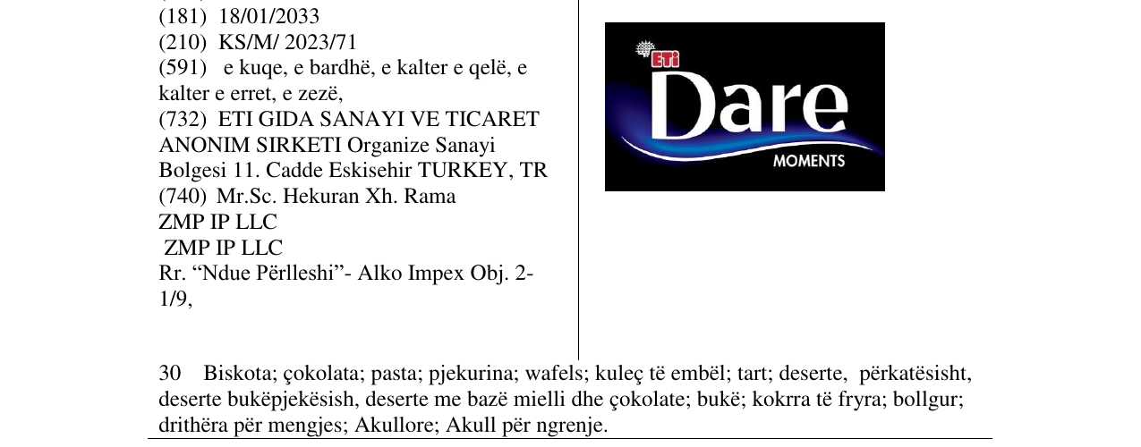 Zëri i markës ETI DARE MOMENTS në buletin