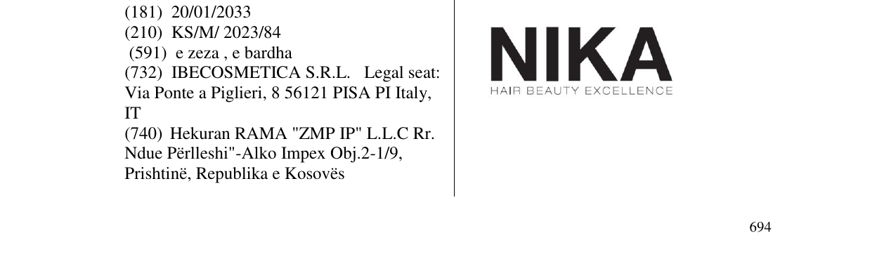 Zëri i markës NIKA në buletin