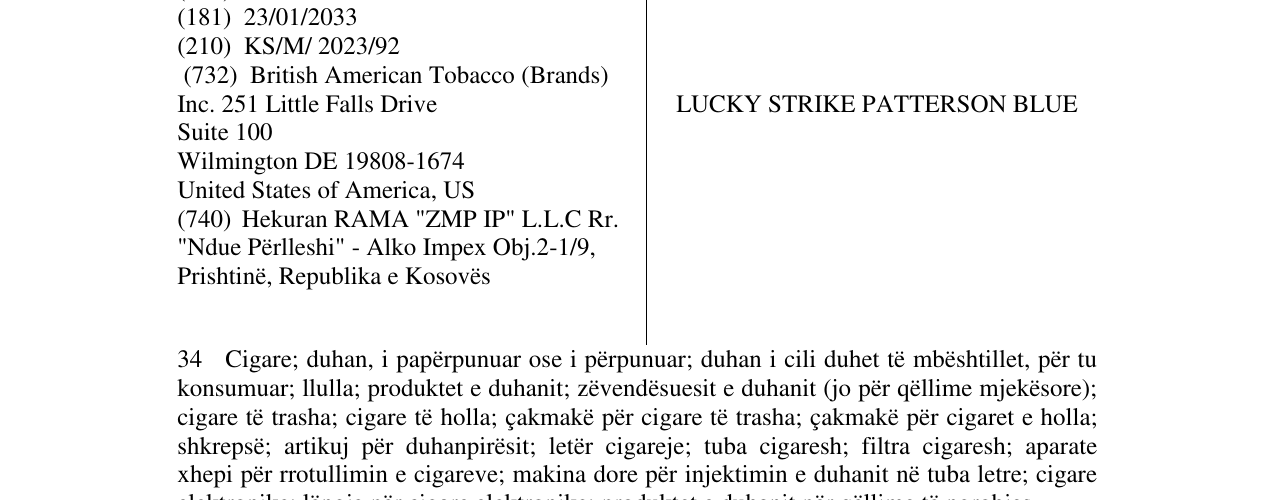 Zëri i markës Markë figurative në buletin