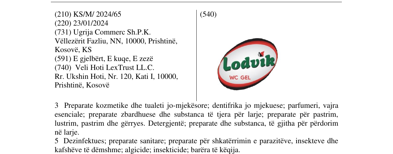 Zëri i markës Lodvik në buletin