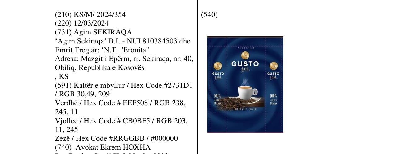 Zëri i markës GUSTO në buletin
