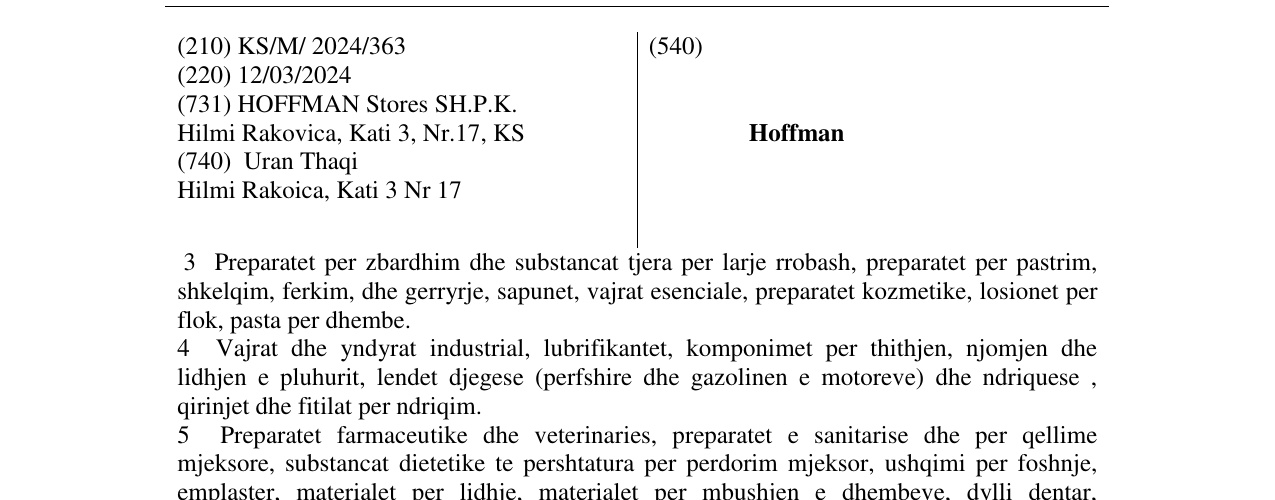 Zëri i markës Hoffman në buletin