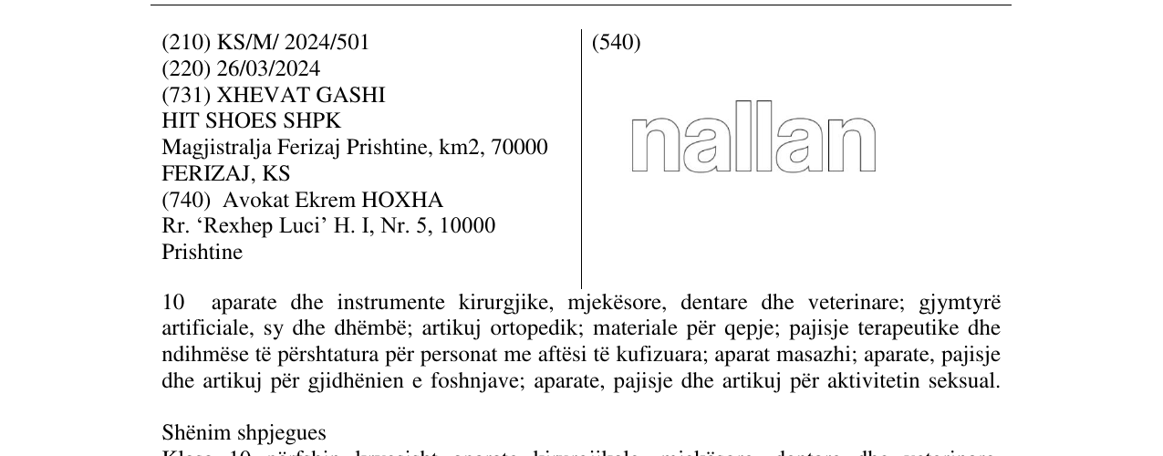 Zëri i markës nallan në buletin