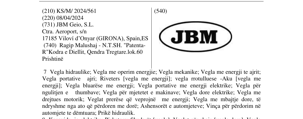 Zëri i markës JBM në buletin