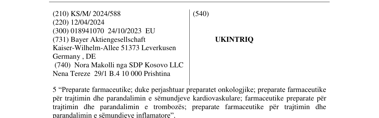 Zëri i markës UKINTRIQ në buletin