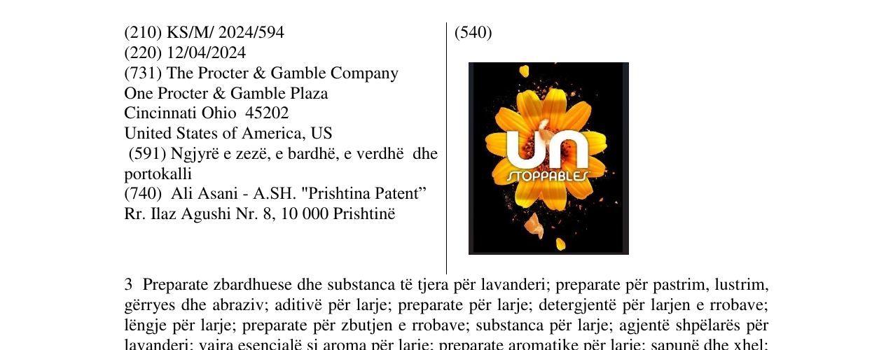 Zëri i markës un STOPPABLES në buletin