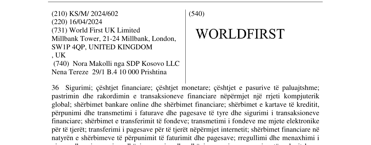 Zëri i markës WORLDFIRST në buletin