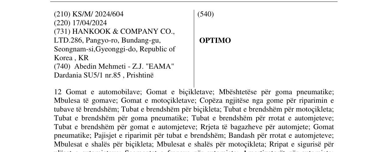 Zëri i markës OPTIMO në buletin