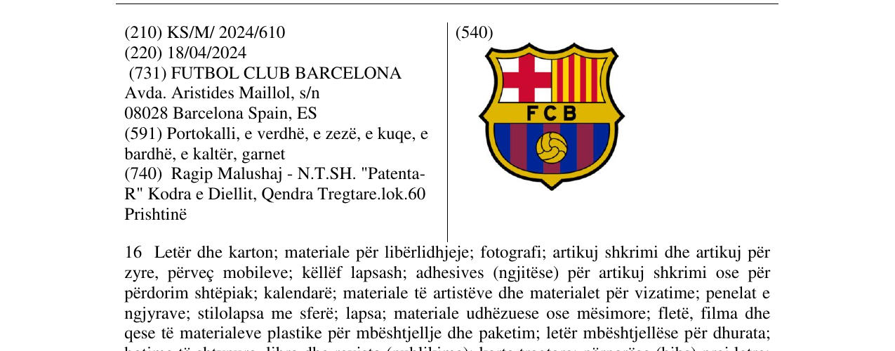 Zëri i markës FCB në buletin