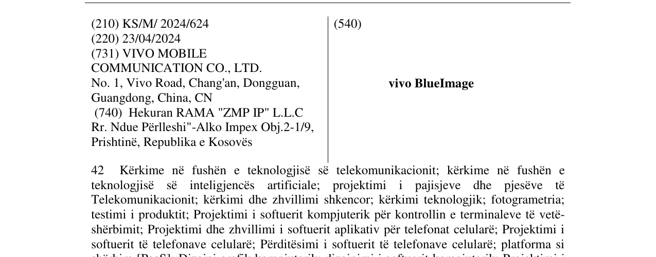 Zëri i markës vivo BlueImage në buletin