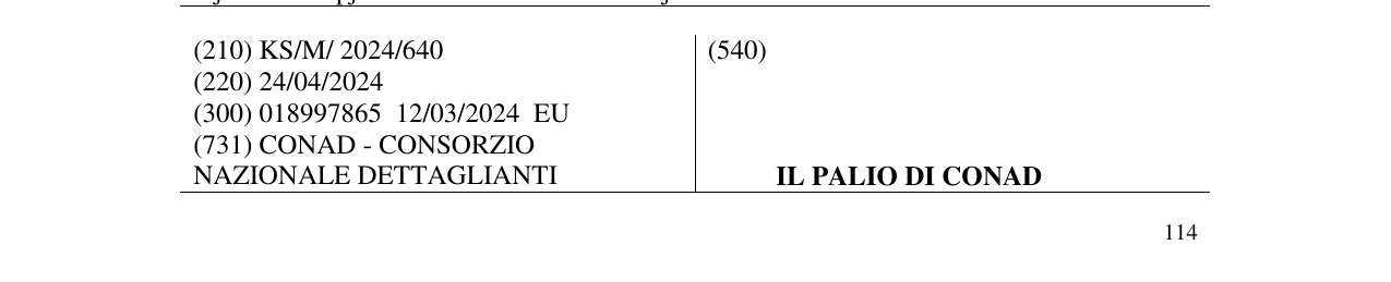 Zëri i markës IL PALIO DI CONAD në buletin