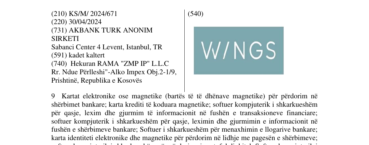 Zëri i markës wings në buletin