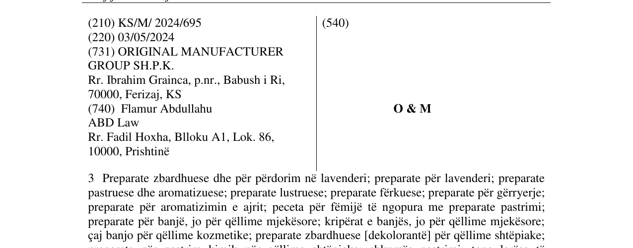 Zëri i markës O & M në buletin