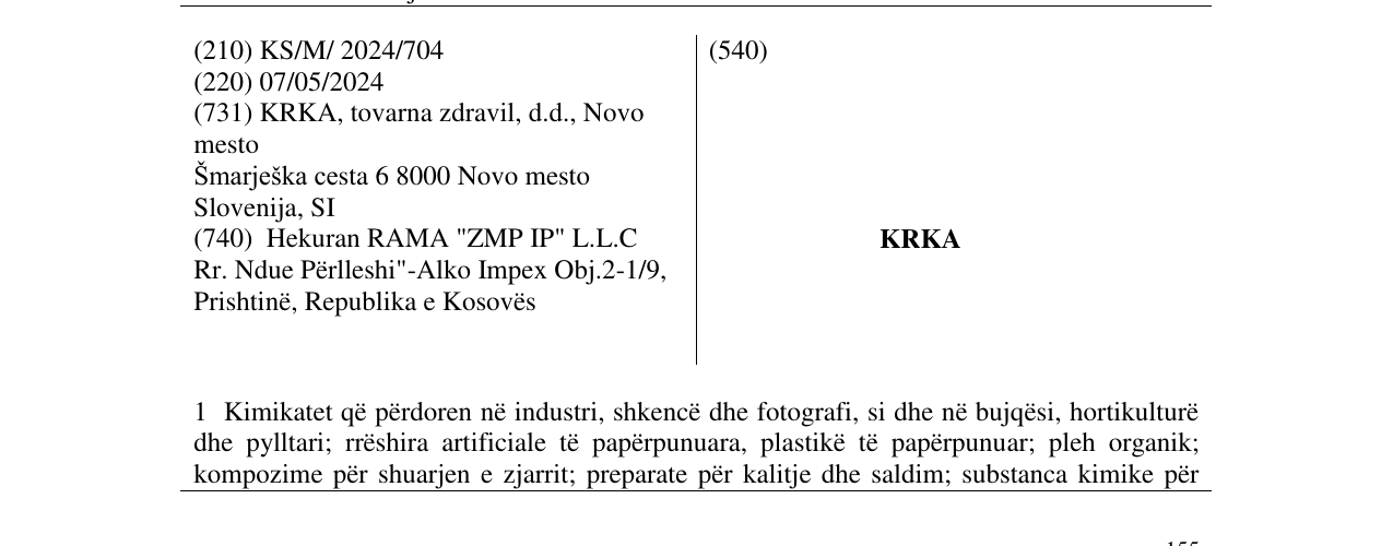 Zëri i markës KRKA në buletin