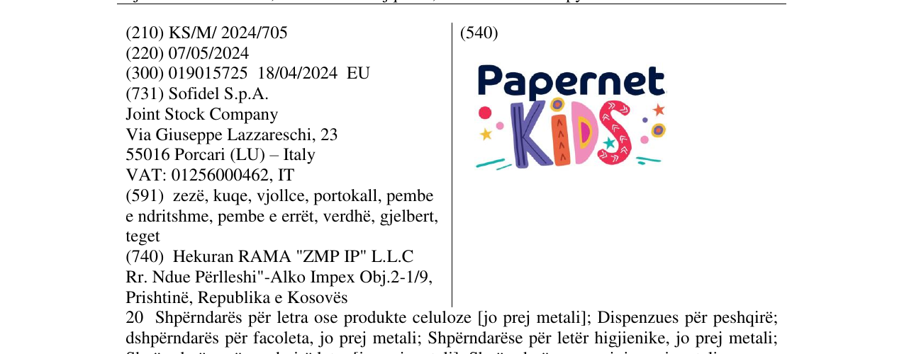 Zëri i markës Papernet KIDS në buletin