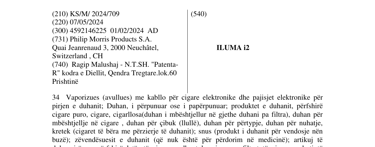 Zëri i markës ILUMA i2 në buletin