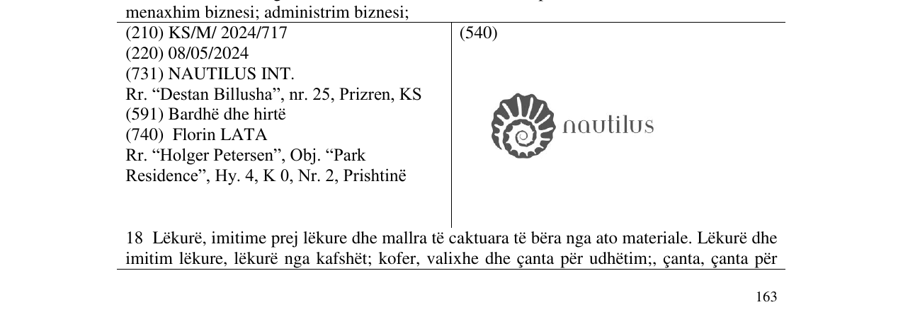 Zëri i markës nautilus në buletin