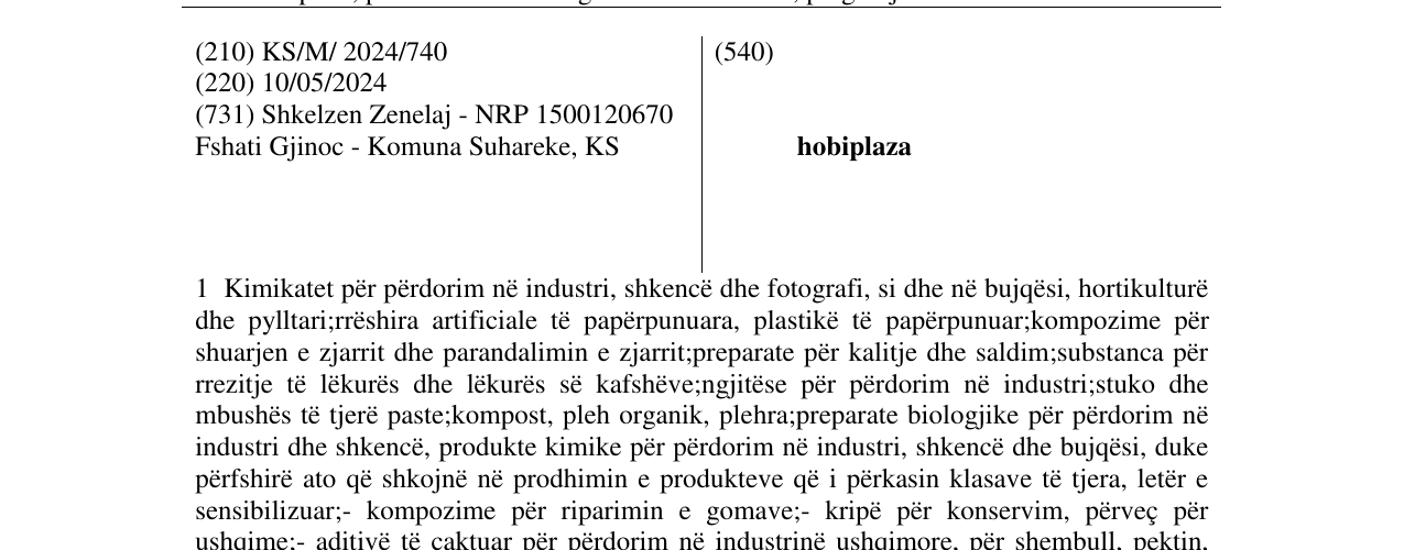 Zëri i markës hobiplaza në buletin