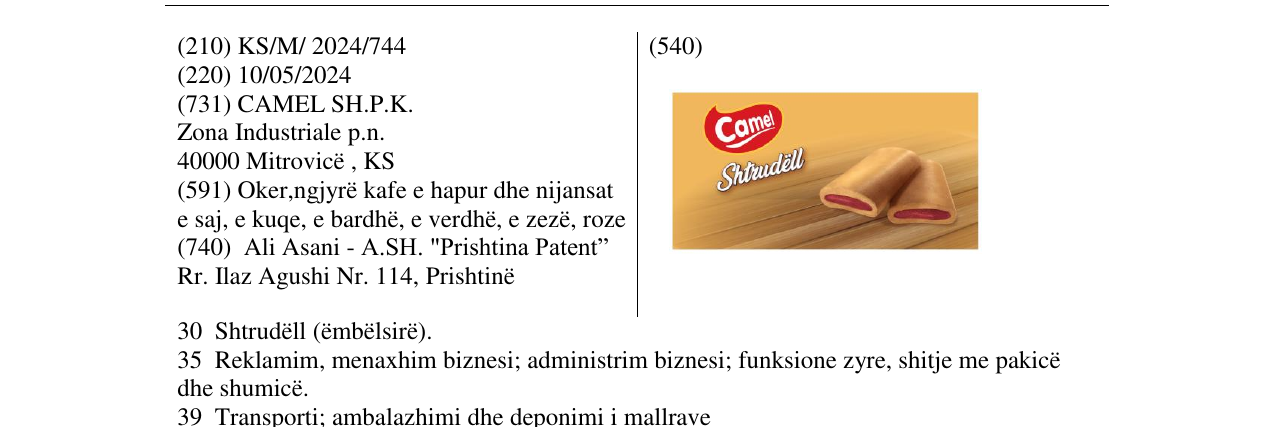 Zëri i markës camell në buletin