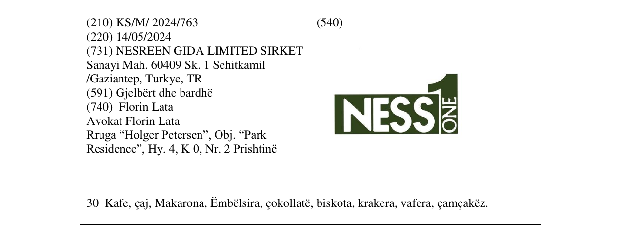 Zëri i markës NESS1 në buletin