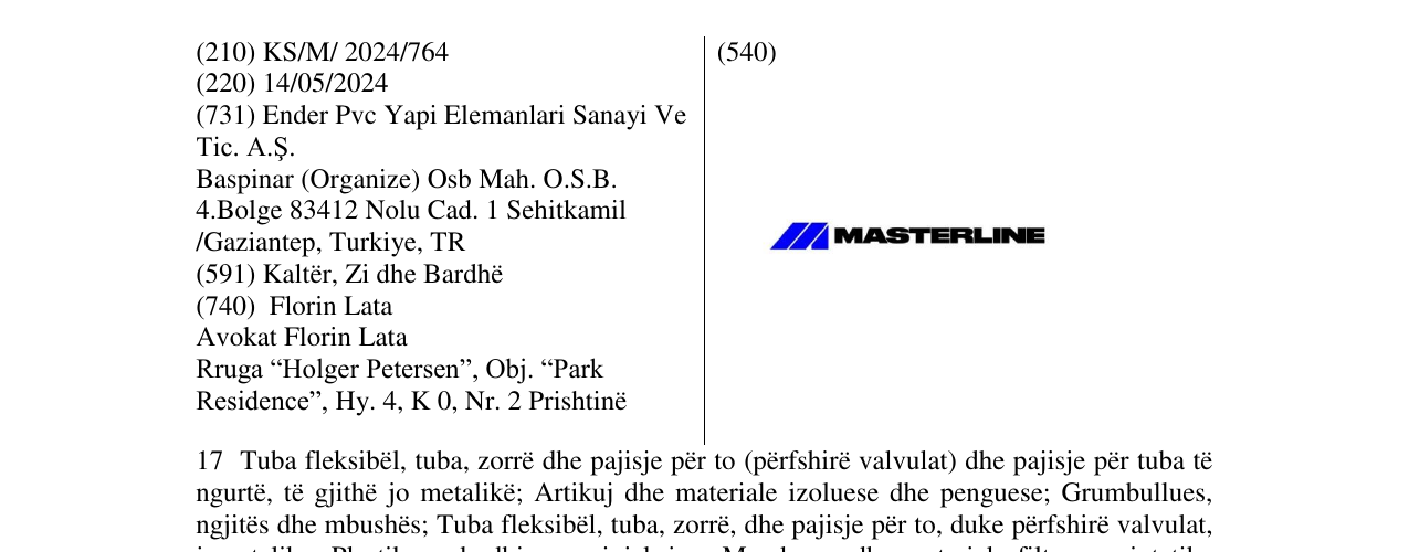 Zëri i markës MASTERLINE në buletin
