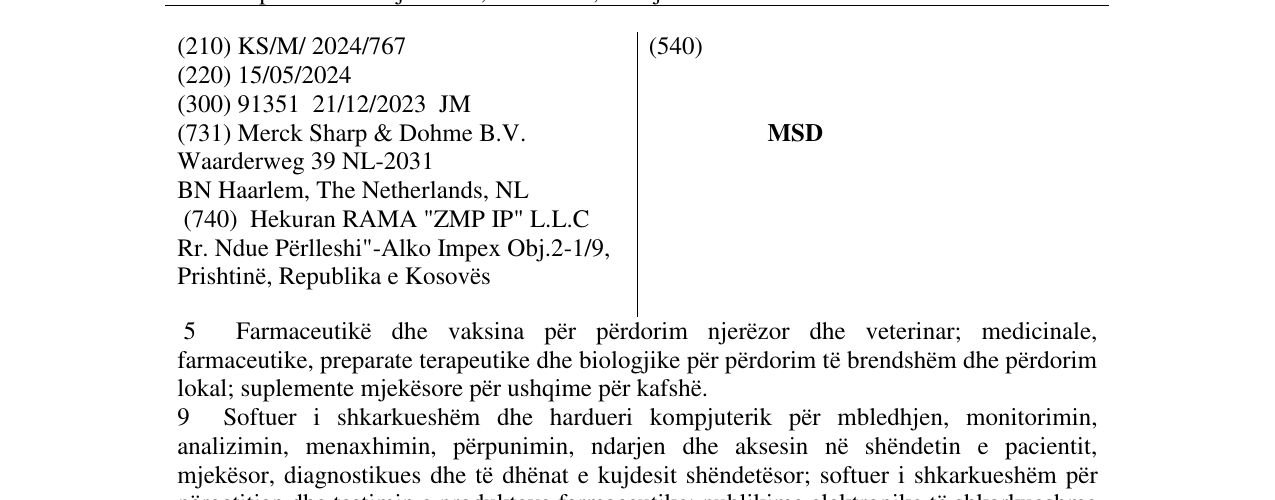 Zëri i markës MSD në buletin