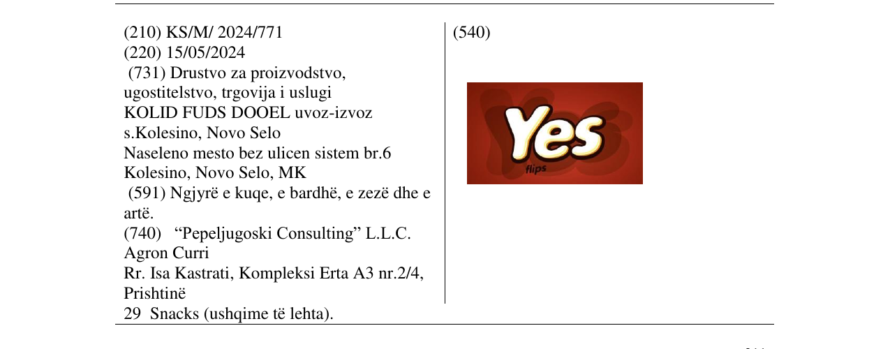 Zëri i markës yes në buletin