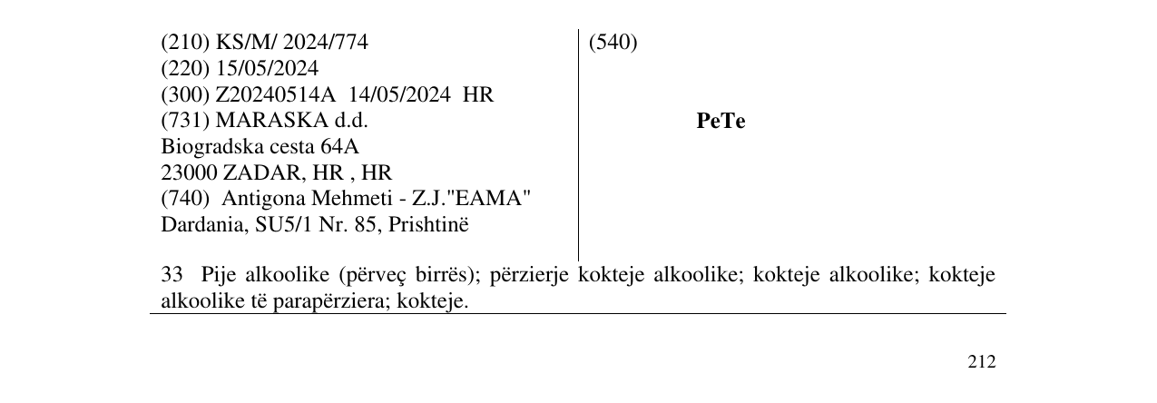 Zëri i markës PeTe në buletin