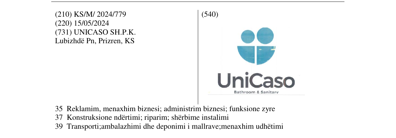 Zëri i markës UNICASO në buletin