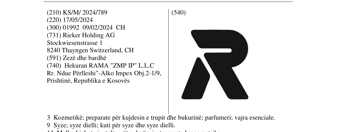 Zëri i markës R në buletin
