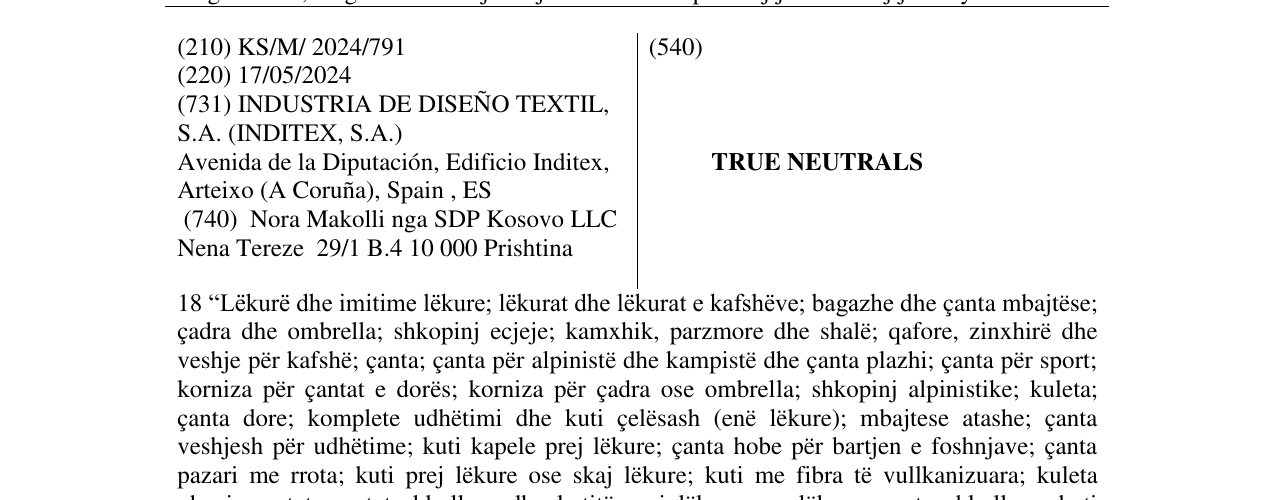 Zëri i markës TRUE NEUTRALS në buletin