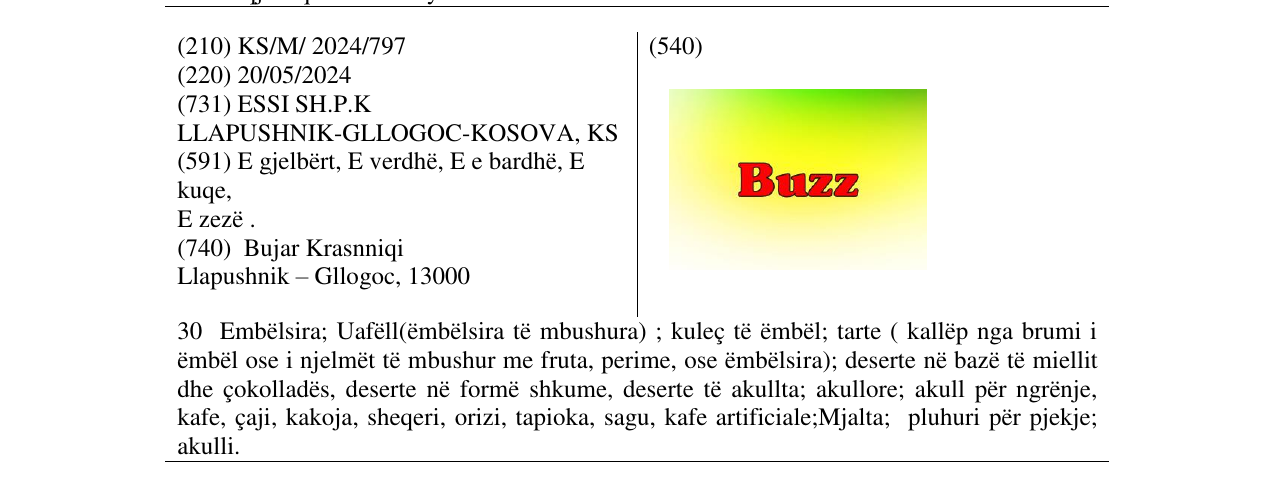 Zëri i markës BUZZ në buletin