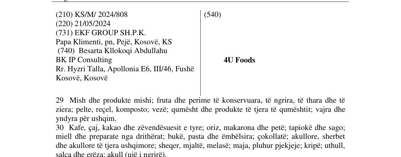 Zëri i markës 4U Foods në buletin
