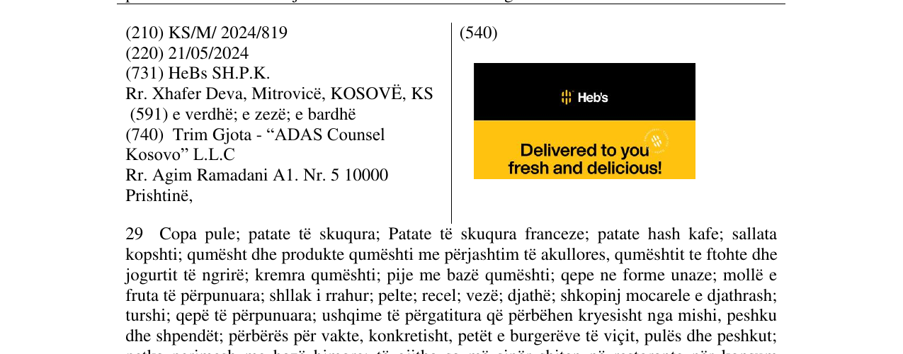 Zëri i markës Delivered to you fresh and delicious! në buletin