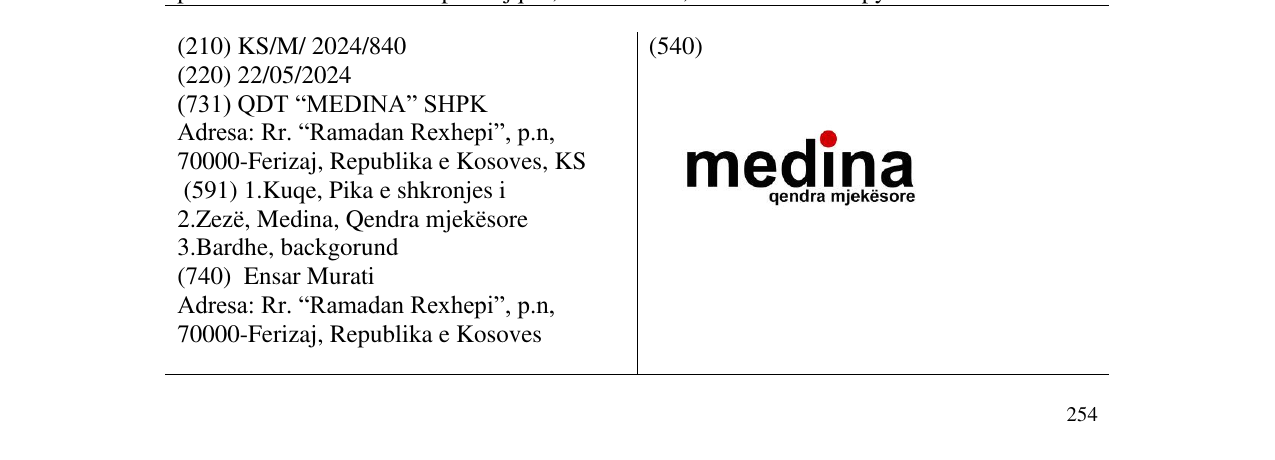 Zëri i markës medina në buletin