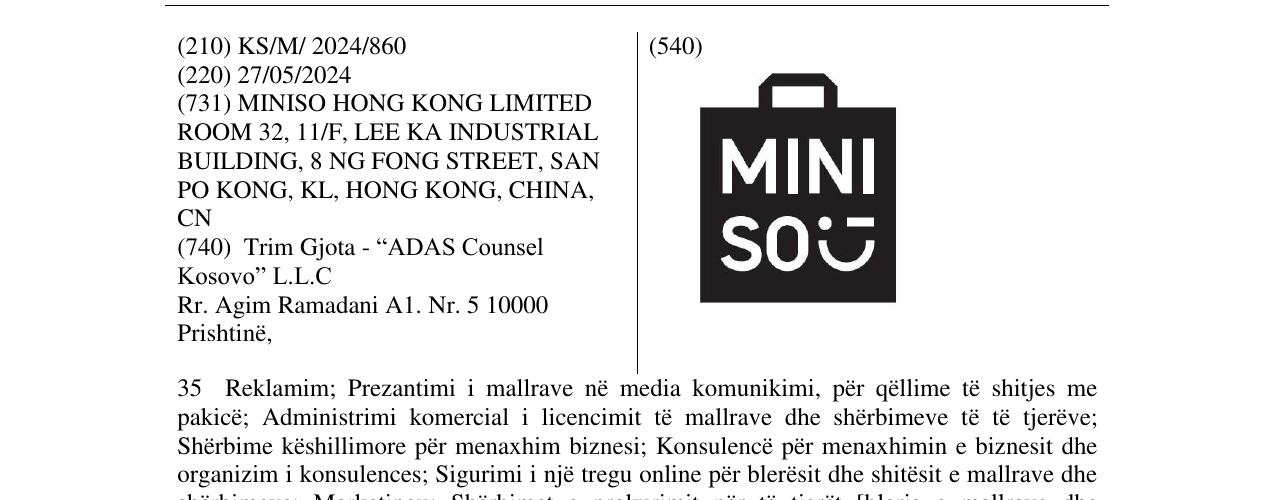 Zëri i markës MINI SO në buletin