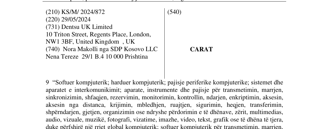 Zëri i markës CARAT në buletin