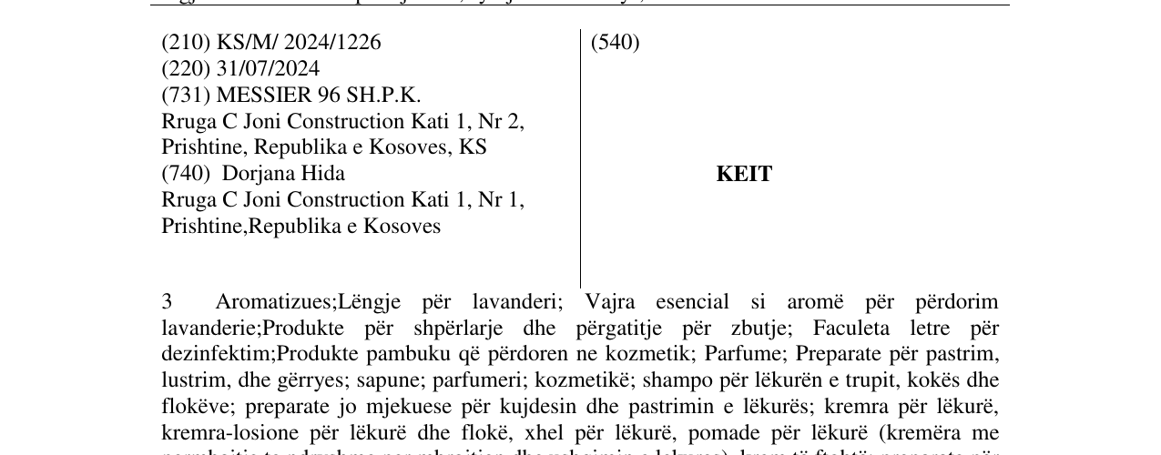 Zëri i markës KEIT në buletin
