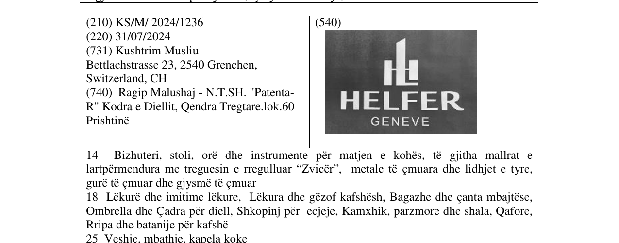 Zëri i markës HELFER në buletin