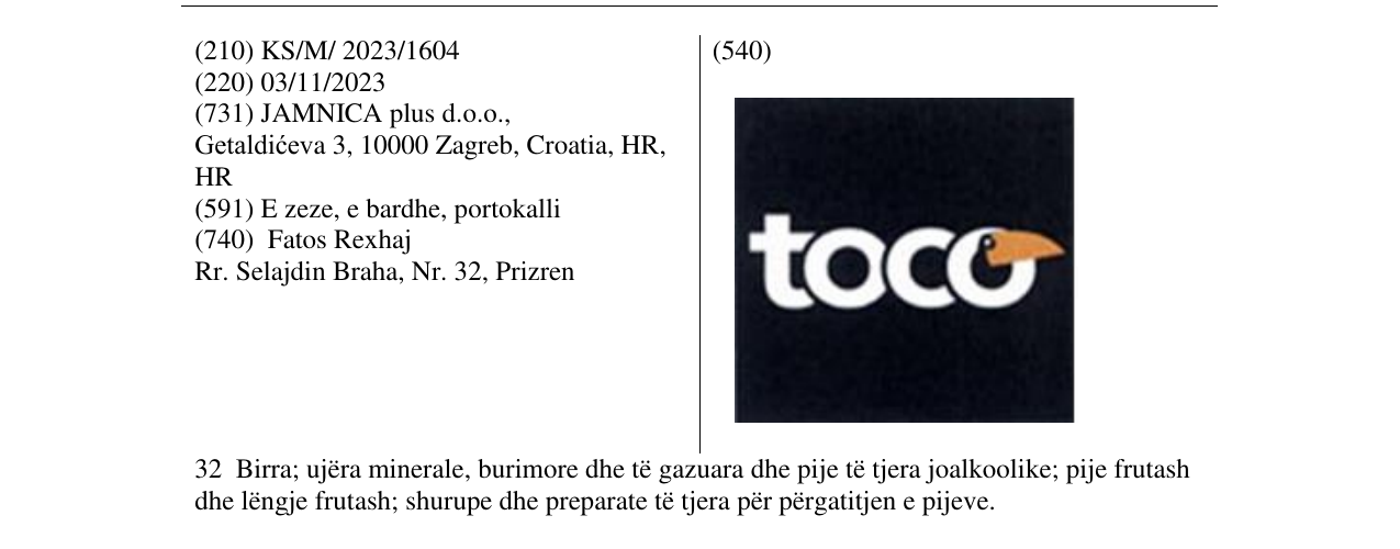 Zëri i markës toco në buletin