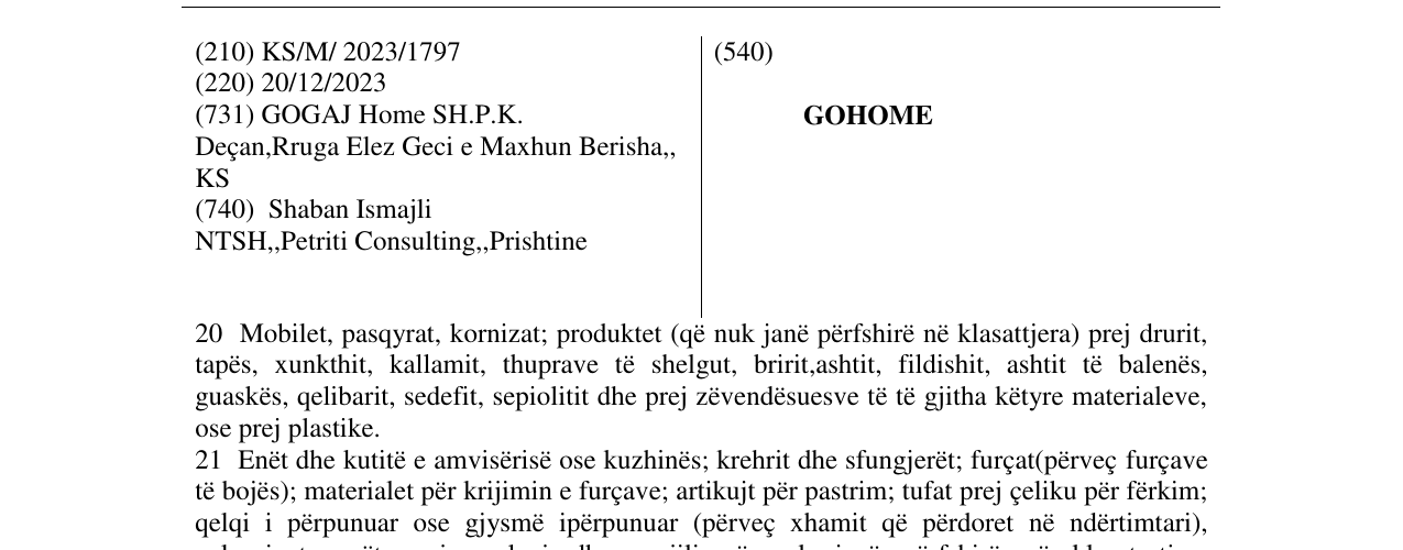Zëri i markës GOHOME në buletin