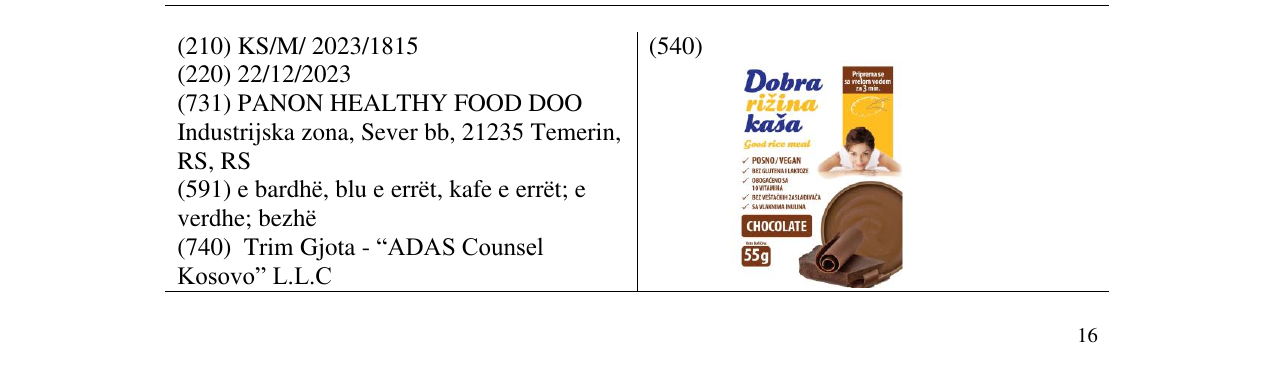 Zëri i markës Dobra rizina kasa në buletin