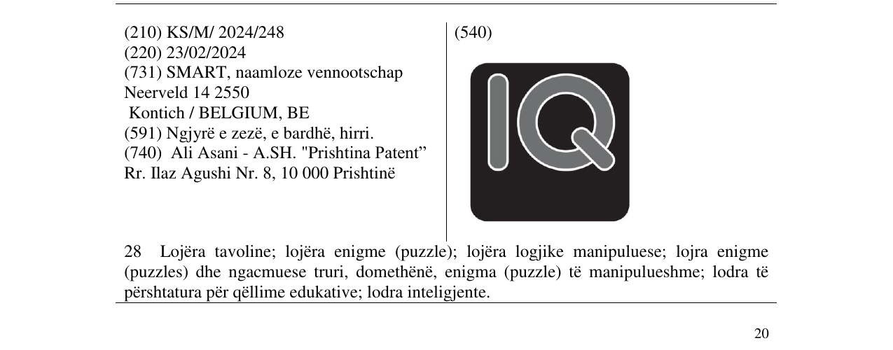 Zëri i markës IQ në buletin